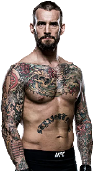 Tattooed M M A Fighter Portrait PNG image