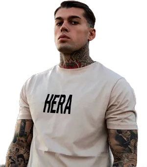 Tattooed Manin Hera T Shirt PNG image