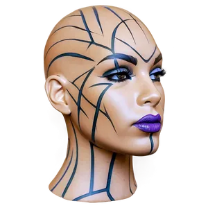 Tattooed Mannequin Head Design Png 06282024 PNG image