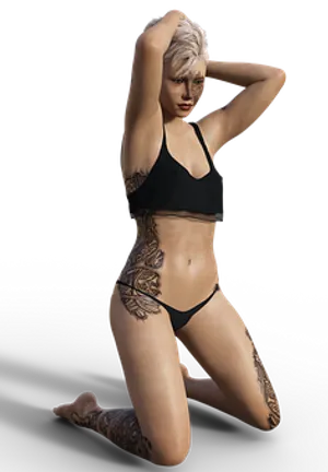 Tattooed Womanin Black Sportswear