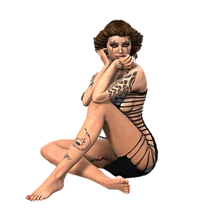 Tattooed3 D Model Pose