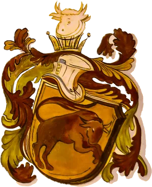 Taurus Heraldic Crest PNG image
