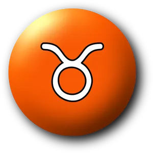 Taurus Zodiac Symbol Button PNG image