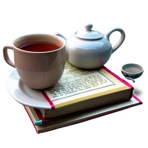 Tea And Books Cozy PNG 50