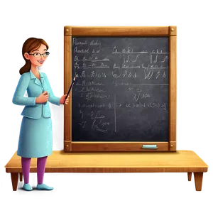Teacher At Blackboard PNG Udk10