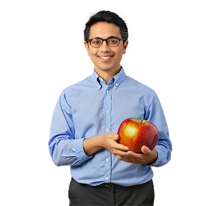 Teacher With Apple Png Mwf66 PNG image