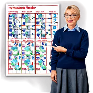 Teacher With Educational Poster PNG 06242024 PNG