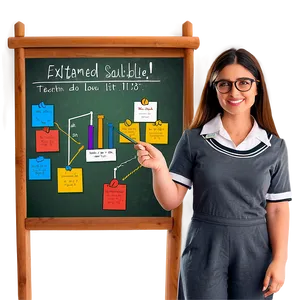 Teacher With Educational Poster PNG Yye PNG