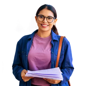Teacher With Exam Papers PNG 06242024