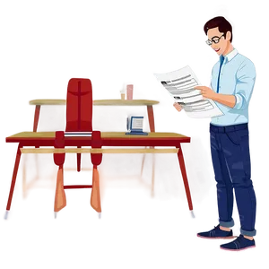 Teacher With Exam Papers PNG 99