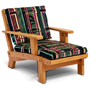 Teak Lawn Chair PNG 06132024