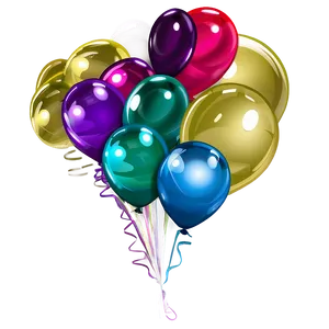 Teal Blue Balloons PNG Rit