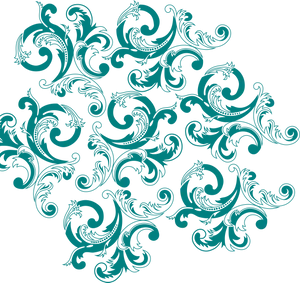 Teal Flourish Pattern