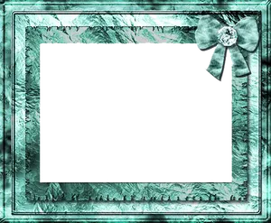 Teal Framewith Bow Decoration PNG