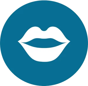 Teal Lips Icon PNG image