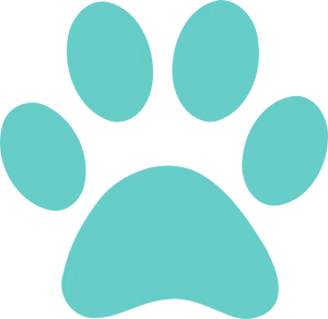 Teal Paw Print Graphic PNG image