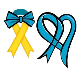 Teal Ribbon For Anxiety Awareness PNG Nup