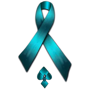 Teal Ribbon For Ovarian Cancer Support PNG Ijb PNG