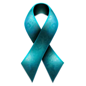 Teal Ribbon For Ovarian Cancer Support PNG Yup PNG