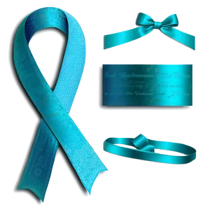 Teal Ribbon Of Hope PNG Jfn36