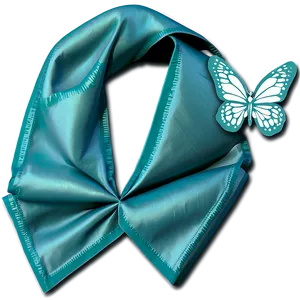 Teal Ribbon With Butterfly Detail PNG Egm98 PNG