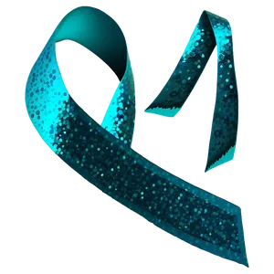 Teal Ribbon With Glitter Effect Png 06282024 PNG image