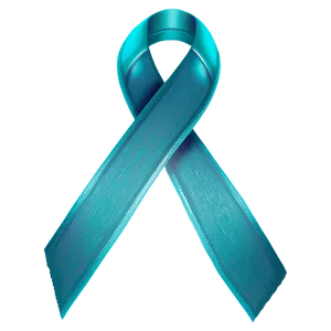 Teal Ribbon With Heart Charm PNG 06282024 PNG