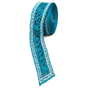 Teal Ribbon With Lace Detail PNG 06282024 PNG