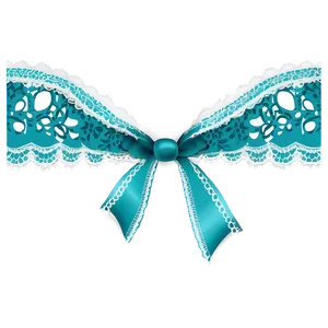 Teal Ribbon With Lace Detail PNG Qhi PNG