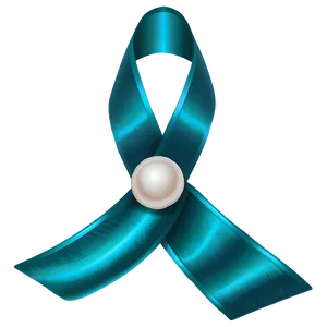 Teal Ribbon With Pearl Accents PNG 06282024 PNG
