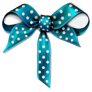 Teal Ribbon With Polka Dots PNG 06282024