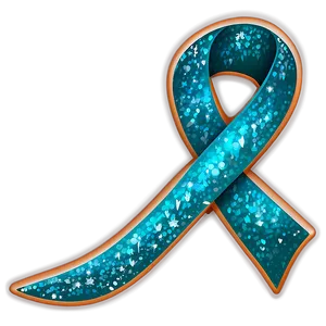 Teal Ribbon With Sparkles PNG 87