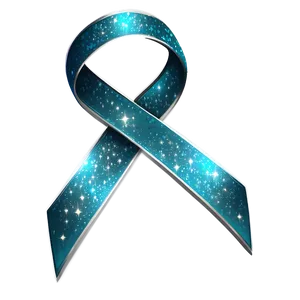 Teal Ribbon With Sparkles PNG Ocn