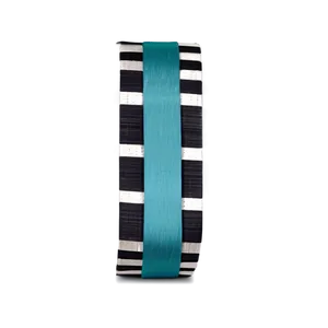 Teal Ribbon With Stripes PNG Mqd