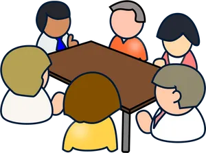 Team Meeting Cartoon PNG image