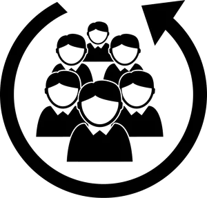 Teamwork Cycle Icon PNG image