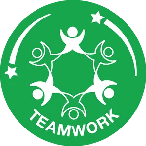 Teamwork Emblem Greenand White PNG