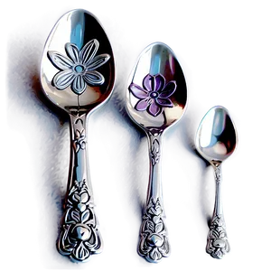 Teaspoon With Floral Embossment PNG 06252024