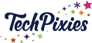 Tech Pixies Logo Colorful Stars PNG