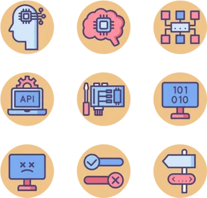 Technology Concept Icons Set PNG image
