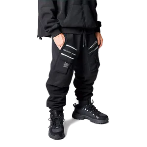Techwear Black Sweatpants PNG 06132024