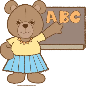 Teddy Bear Teacher A B C Clipart PNG image