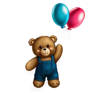 Teddy Bear With Balloon PNG 05212024