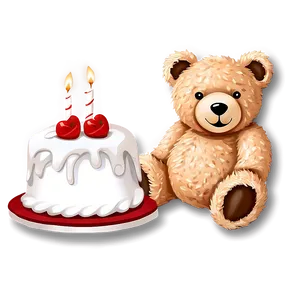 Teddy Bear With Cake Clipart PNG Gkm