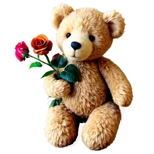 Teddy Bear With Flowers Png 05212024 PNG image