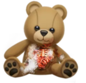 Teddy Bear With Heart Exposed PNG