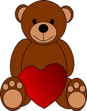 Teddy Bear With Heart Illustration PNG image