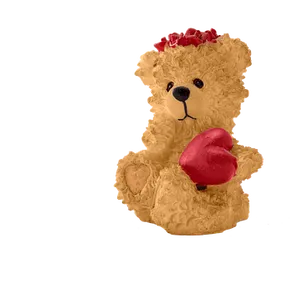 Teddy Bear With Heartand Roses PNG image