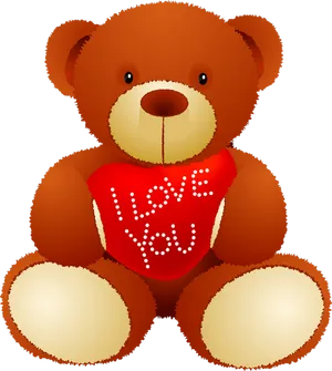Teddy Bear With Love Heart PNG image