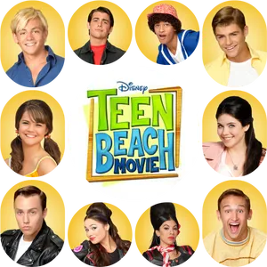 Teen Beach Movie Cast Collage PNG image